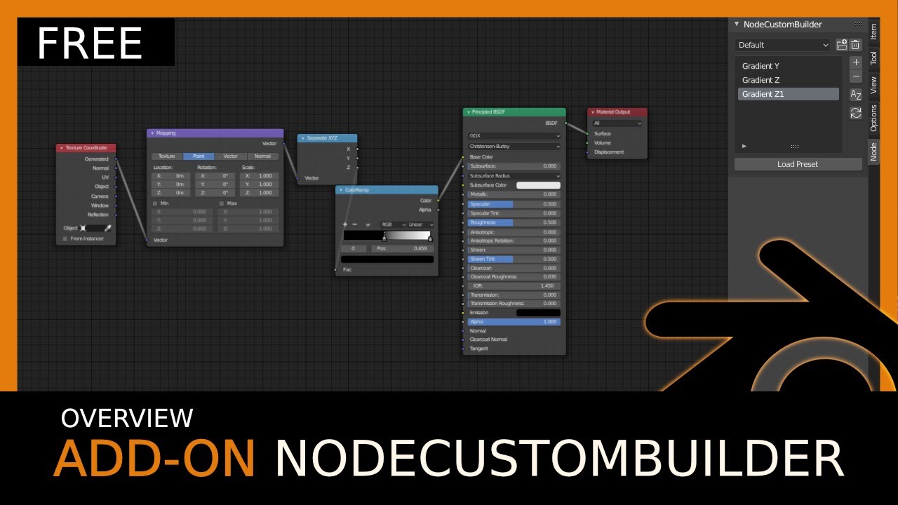 Blender Addon Overview NodeCustomBuilder 2.8 (Free addon) YouTube