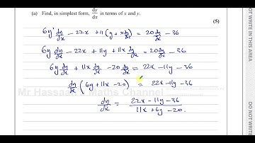 WMA14/01, IAL, (Edexcel), P4, January 2022, (unused), Q3, Implicit Differentiation, Gradients