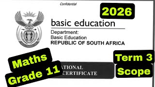 Maths Grade 11 | Term 3 of 2026 | Scope | All topics Covered 