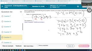 Fall 2025 Math 1513 2 3b Equations of the Line Questions 14 to 19