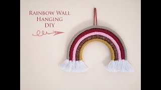 Tutorial/DIY Rainbow Wall Hanging /Mακραμέ Ουράνιο τόξο