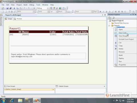 Editing/Modifying Reports and Understanding RDL Files in SQL Server 2008/R2 Reporting Services