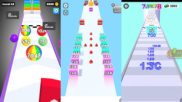 Number Ball vs Jelly Run 2048 vs Number Merge Run 3 in one Gameplay Run & Merge