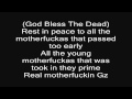 2Pac God bless the dead lyrics on SCREEN