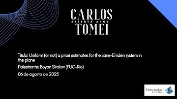 Carlos Tomei 70 Anos - Boyan Sirakov (PUC-Rio)