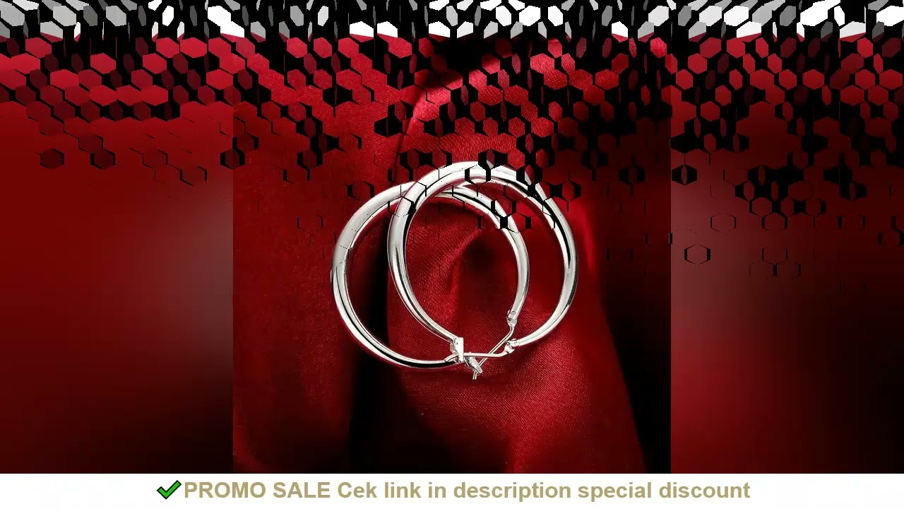 925 Sterling Silver 33mm Big Circle Round Hoop Earring For Women Unusual Earrings 2024 Trend Christm