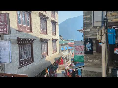 Namche Bazaar center of town clip