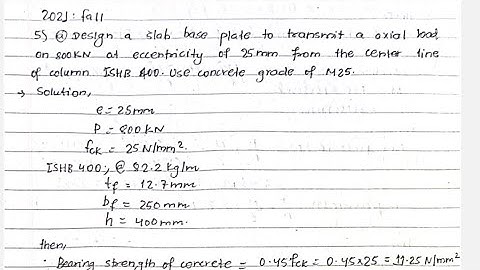 Neumerical on Movement Resisting Base Plate Design | Design of Column Bases