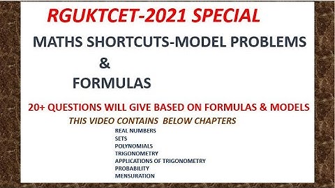 RGUKT CET 2021-22 PAPER Questions Easy Tricks /IIIT ENTRANCE TEST 2021 MATHS SHORTCUTS.