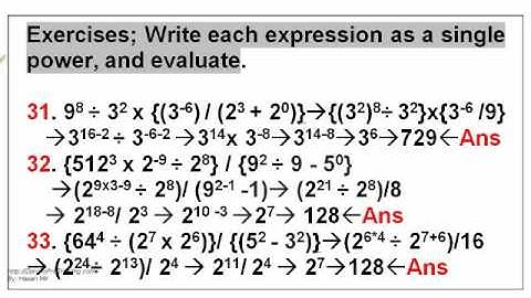 Grade 9 Math - Segment 1 Unit 3 - Laws of Exponent