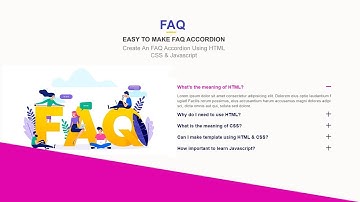 Create An FAQ Accordion Using HTML CSS & Javascript | Easy To Make FAQ Accordion