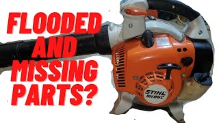 Stihl SH86c blower not starting carb adjust and fan nut replacement