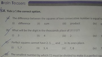 Dav Class 8 Math Chapter 1 Brain Teasers(Q.No.6; 7; 8;)||Square And Square Roots|| @madhubanclasses