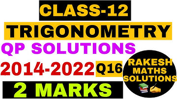 Class 12 Maths INVERSE TRIGONOMETRY Q16 (2 Mark  Question paper solutions(2014 to 2022)  in kannada