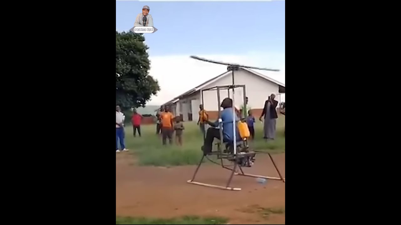 A talented young African man built a local helicopter 😊