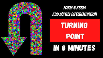 Form 5 KSSM Add Maths Chapter 2 Differentiation : Turning point, Maximum/Minimum Point in 8 minutes