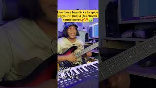 Use these bass licks to spice up your 6 (lah) 4 (fa) chords sound sweet 🎸🔥✅ #shorts #bassguitar