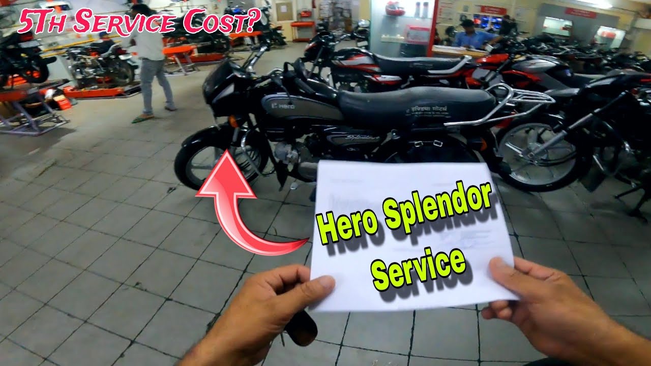 Hero Splendor Plus service cost - YouTube