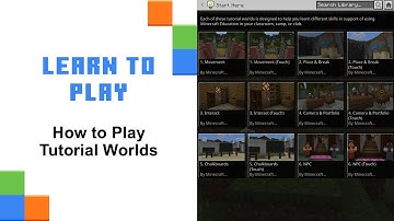 Using the How to Play Tutorials in Minecraft Education
