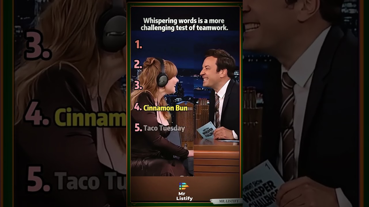 Whispering words is a more challenging test of teamwork!! #whisperchallenge #jimmyfallon