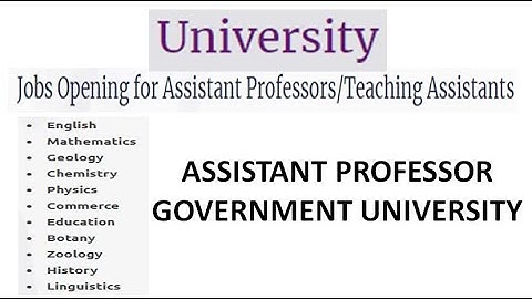 Recruitment Notification in Government University UGC Pay Assistant Professor/Teaching Assistant