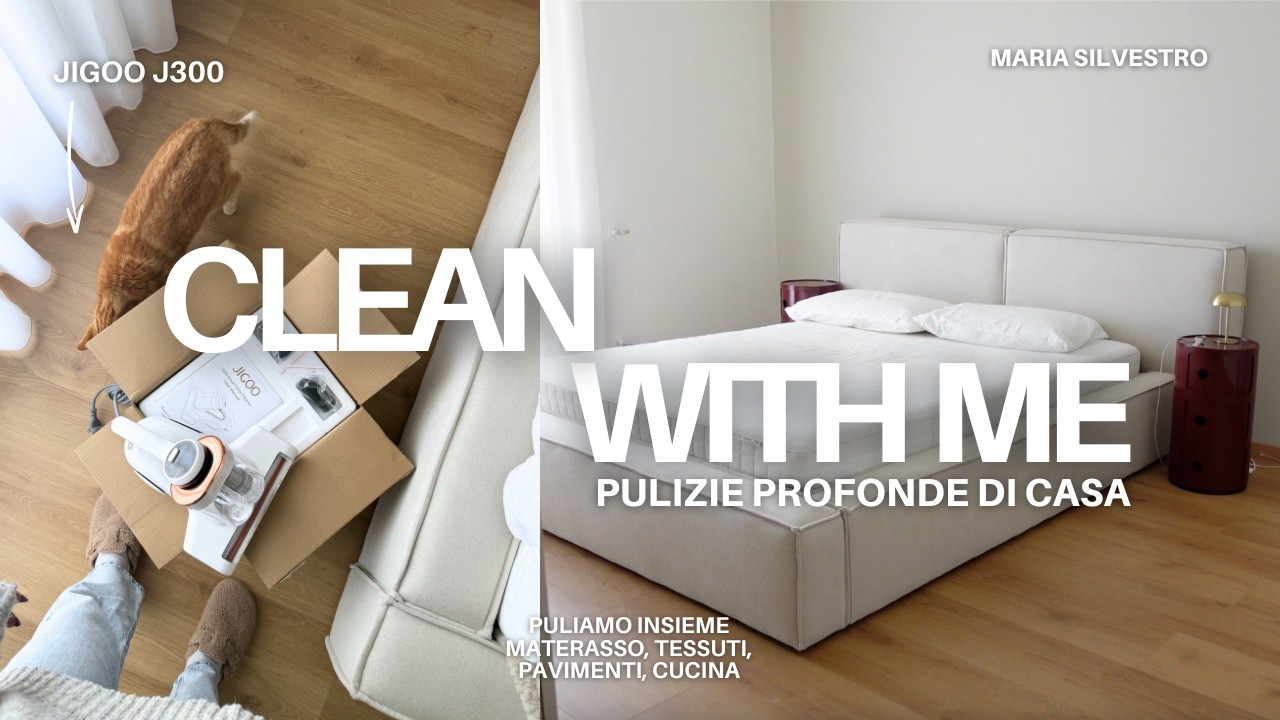 CLEAN WITH ME | PULIZIE PROFONDE DI CASA | puliamo il materasso con Jigoo J300 | Maria Silvestro...