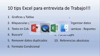 10 TIPS EXCEL PARA ENTREVISTAS DE TRABAJO