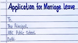 Marriage Leave Application In English Leave Letter Format For School Easy Writing