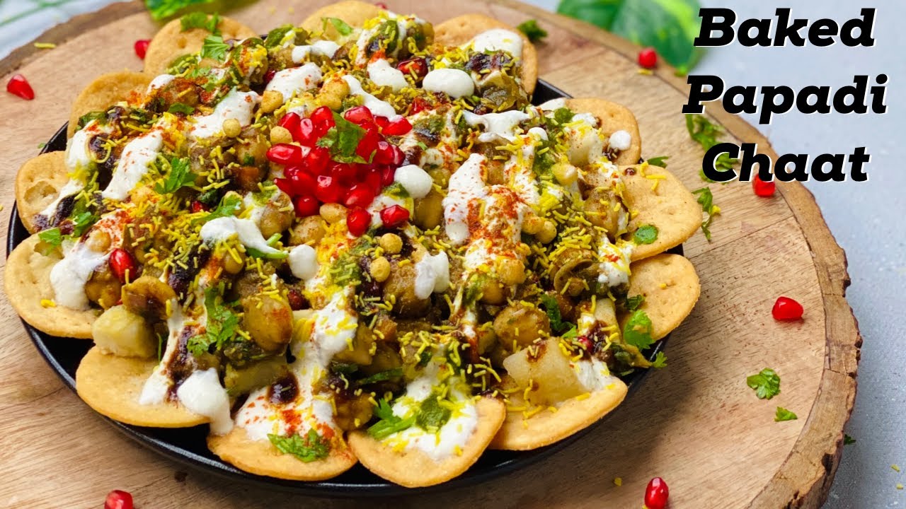 Baked Papdi Chaat   Baked Wheat Papdi  Chickpea & Sweet Potato Papdi Chaat   Flavourful Food