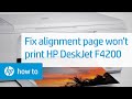 Alignment Page Does Not Print | HP Deskjet F4200 Series Printer | HP