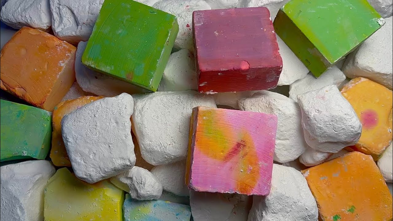 Jumbo Chalk & Dyed Chalk | Crispy Texture | Stress Relief & Relaxation | ASMR