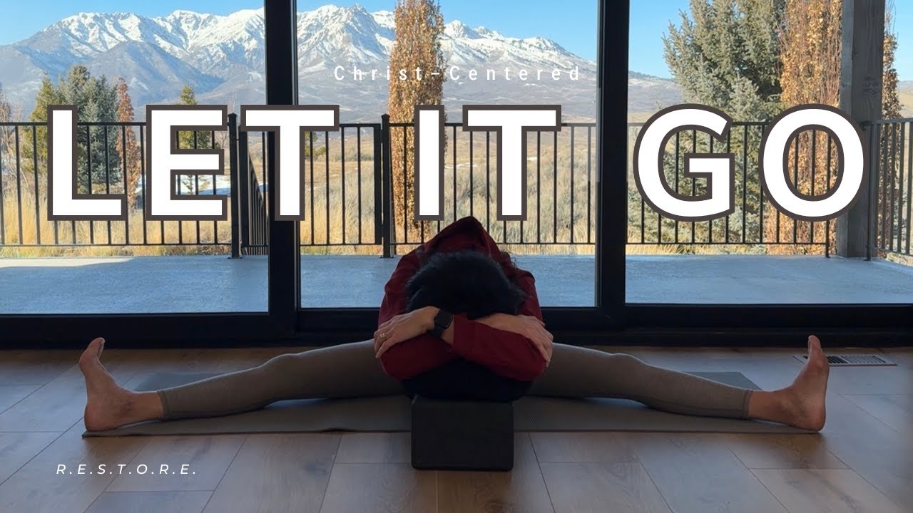 20 Min Restorative Yoga for Calming the Nervous System | Let It Go + Follow Him (Christ-Centered)