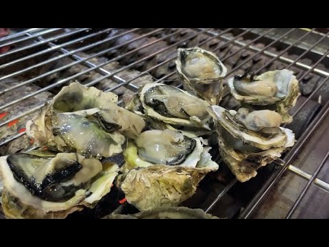 【湳雅夜市美食】台灣夜市小吃，炭烤生蠔,炭烤泰國蝦｜Grilled seafood｜Taiwanese Street Food ｜吃貨探店