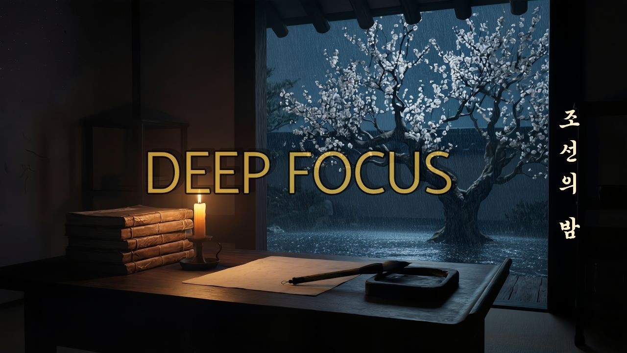 Study Music for Deep Focus 🌧 Spring Rain Night  Plum Blossoms & Frog Sounds 1 Hour