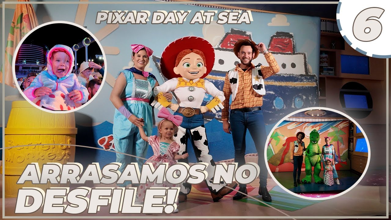DESFILAMOS NO NAVIO DA DISNEY + PIXAR DAY AT SEA, BRUNCH, MICKEY DE CHURROS - Dia 6