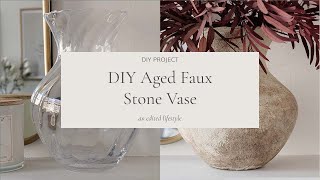 diy aged faux stone vase | an edited lifestyle