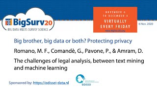 Romano (bigsurv20) The challenges of legal analysis, between text mining and machine learning