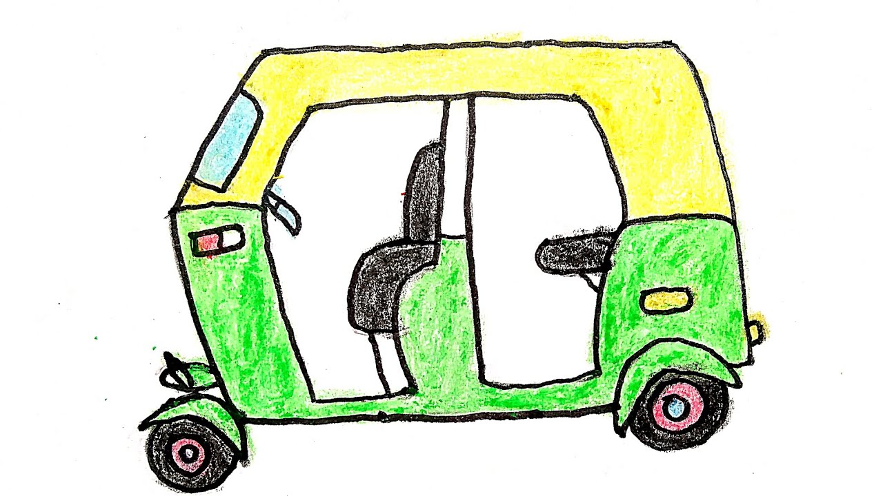 Auto easy Drawing || How to Draw a Auto step by step || Simple Auto easy Drawing Colouring