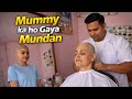Mother Daughter Headshave at Local Barbershop. Part 2 Nape Shave, asmr Headshave Story. Bald Girl