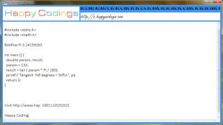 Calculate tangent tan c code example