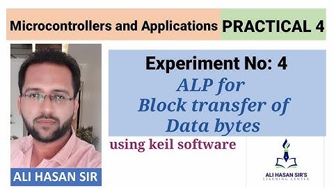 Exp No. 4 ( ALP to perform Block transfer of data bytes ) | MAA-MSBTE | Practical 4 | Ali Hasan Sir