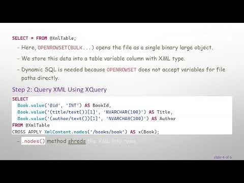 How to Load an XML File into SQL Server and Query with XQuery Instead of OPENXML