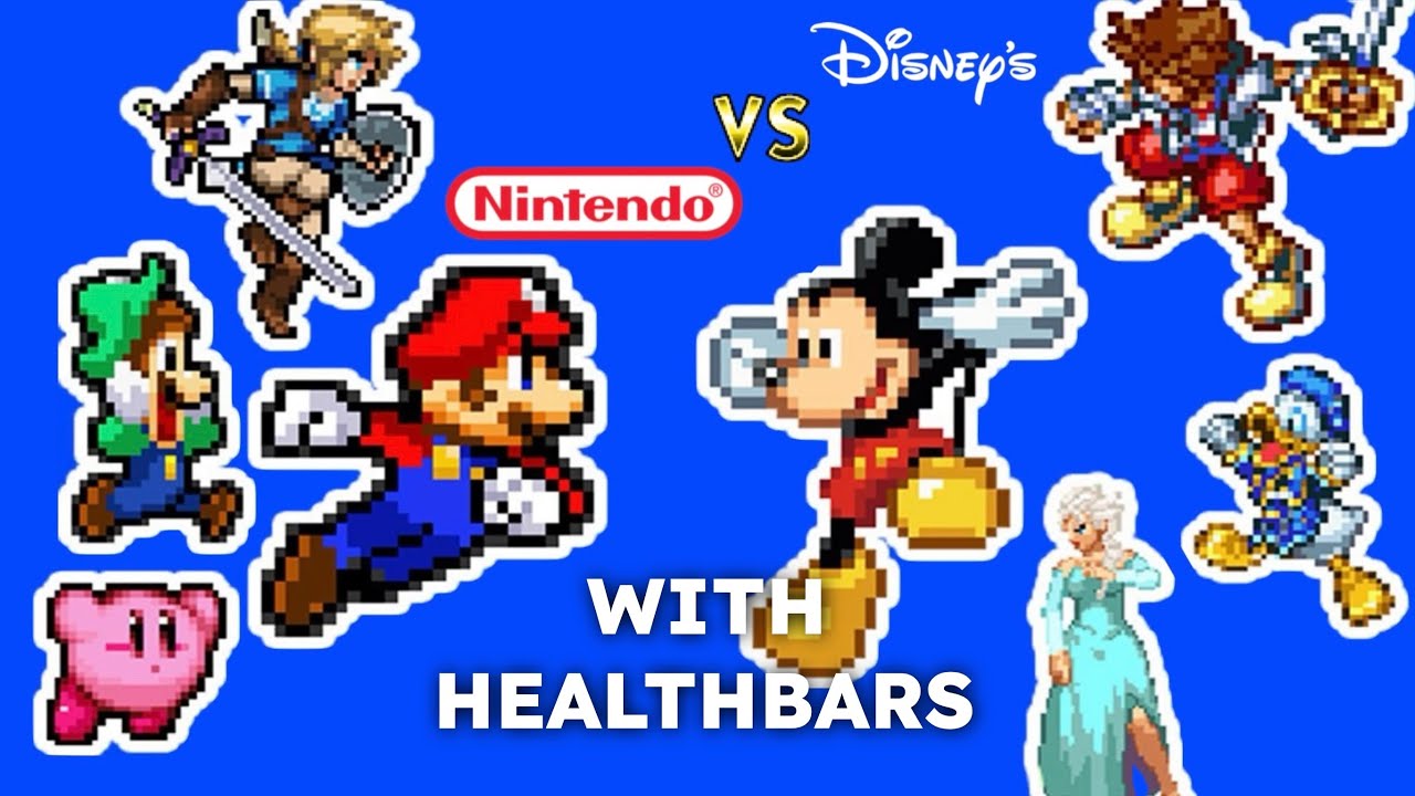Nintendo Vs. Disney - With Healthbars (2 Year Anniversary Special)
