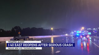 1 critically injured in multi-vehicle crash on I-40
