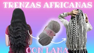 como hacer trenzas africanas con lana, hilo o estambre‍♀‍♀|en casa |lina Ramírez ❤