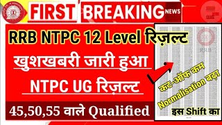 खुशखबरी🤩RRB NTPC 12 Result🎉RRB NTPC Undergraduate Cutoff😭NTPC Result!NTPC Cutoff💐NTPC Normalisation