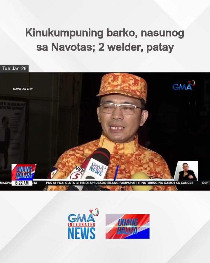Kinukumpuning barko, nasunog sa Navotas; 2 welder, patay | Unang Balita