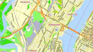New York City US editable layered PDF Vector Map