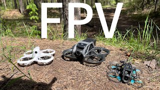FPV полеты на дронах в лесу (Cetus X, DJI Avata, Pavo Pico)