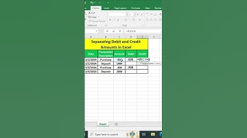Separating Debit and Credit Amounts in Excel | Easy Guide for Financial Tracking!"